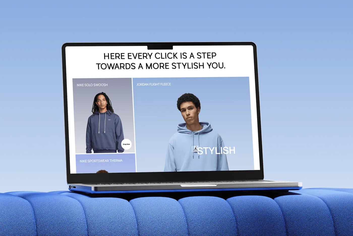 Fashion e-commerce website on a laptop