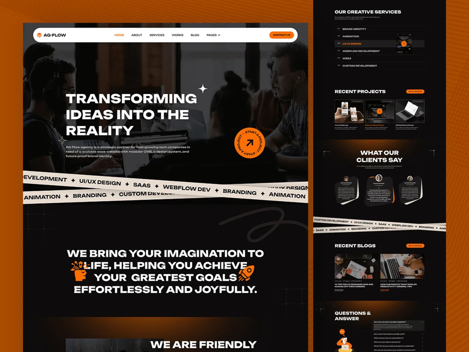 Homepage screenshot: AD-Flow: creative agency website concept