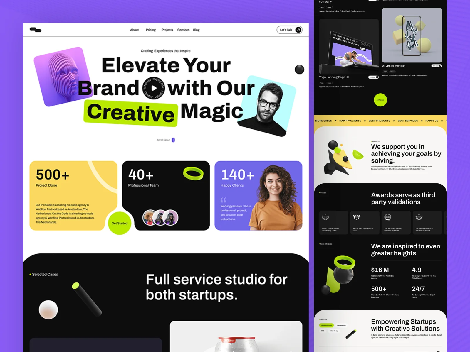 Homepage screenshot: Digital agency website concept