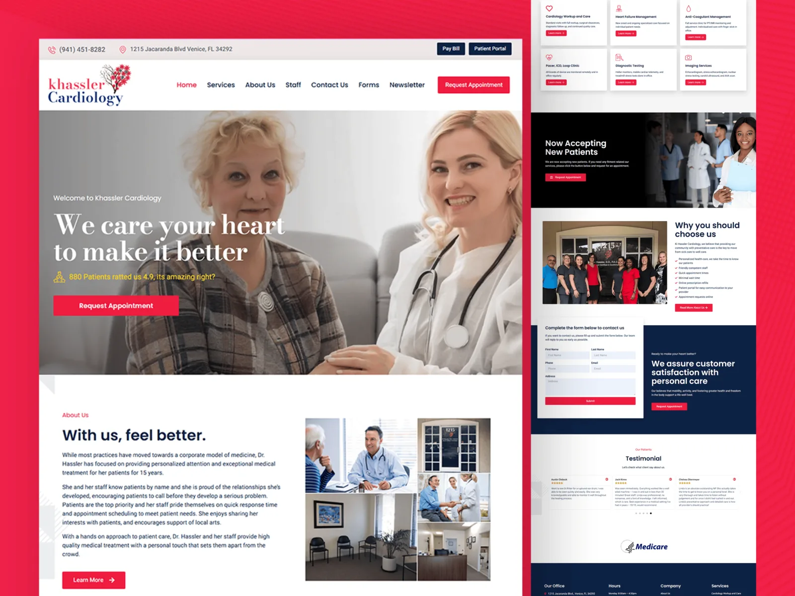 Homepage screenshot: Cardiology website for Khassler Cardiology