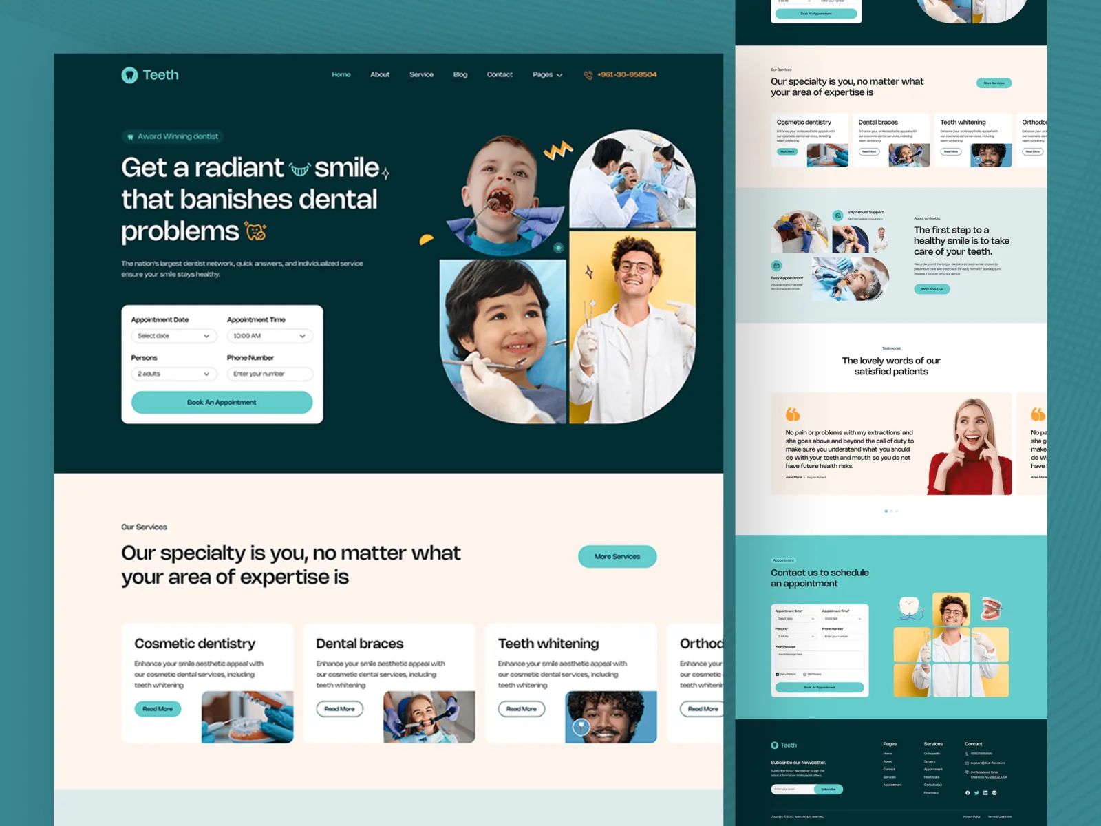 Homepage screenshot: Tooth: dental clinic website concept